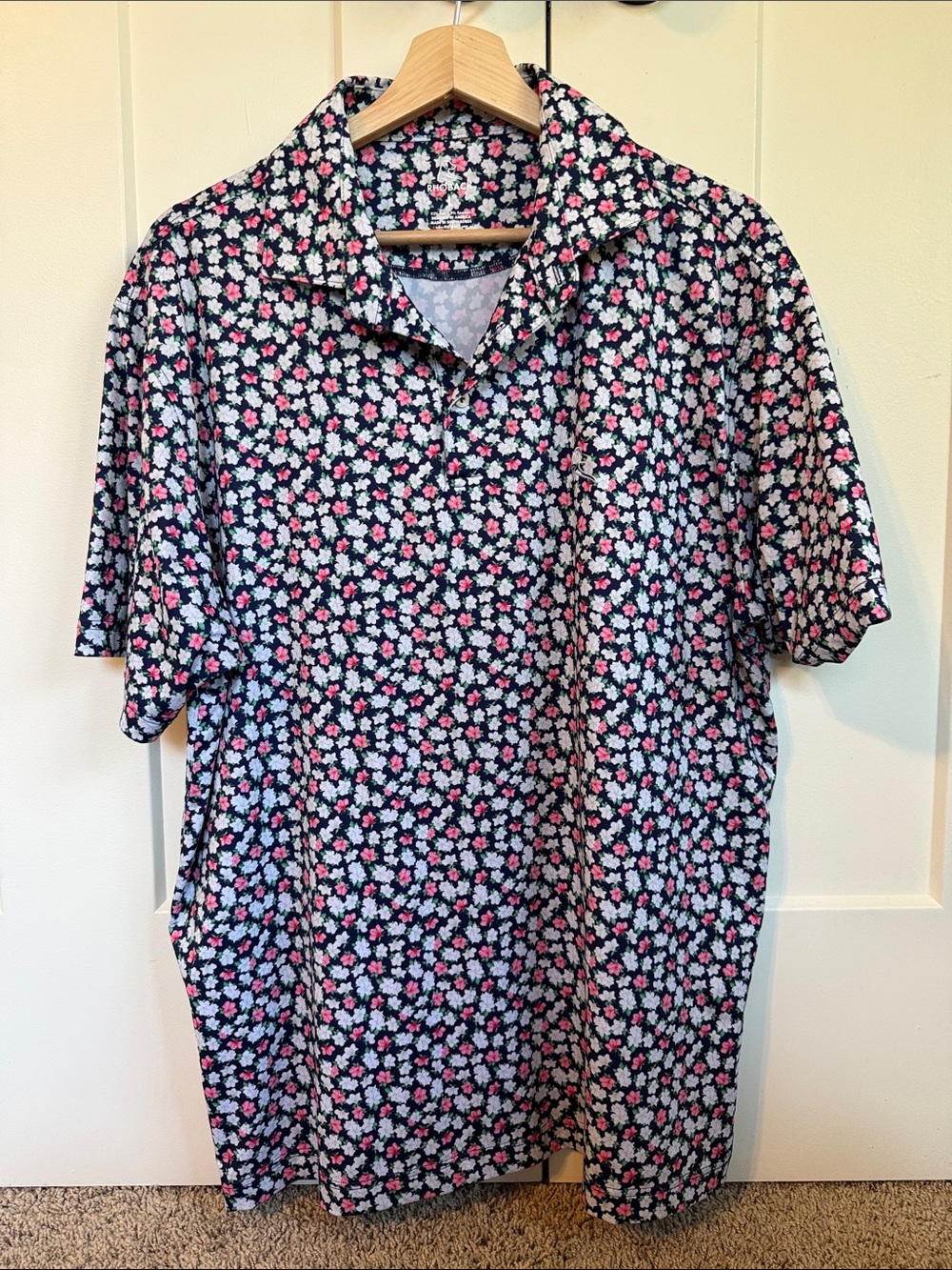 Rhoback Polo in Spring Azalea Print